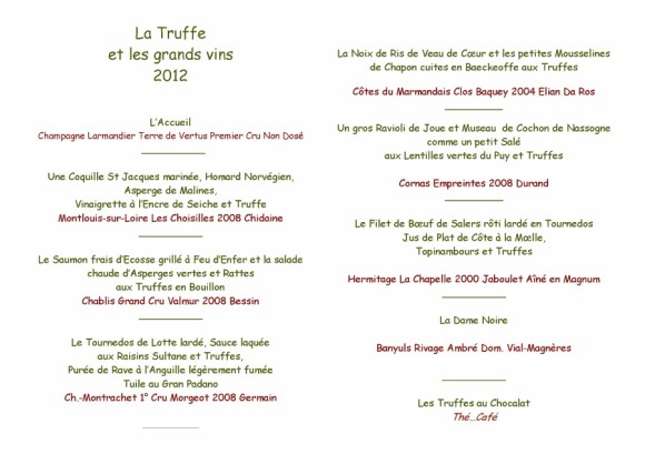 Daniel Van Lint vous convie au menu truffe et grands vins