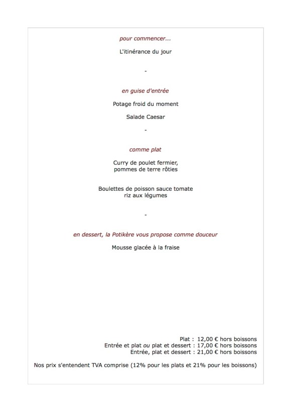 Le menu de la semaine du 30 juillet