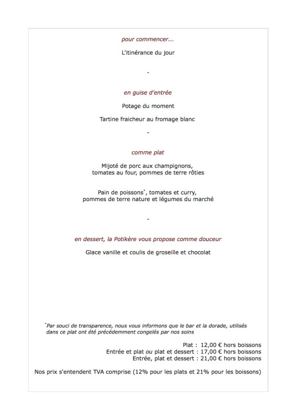 Menu de la semaine 20.08