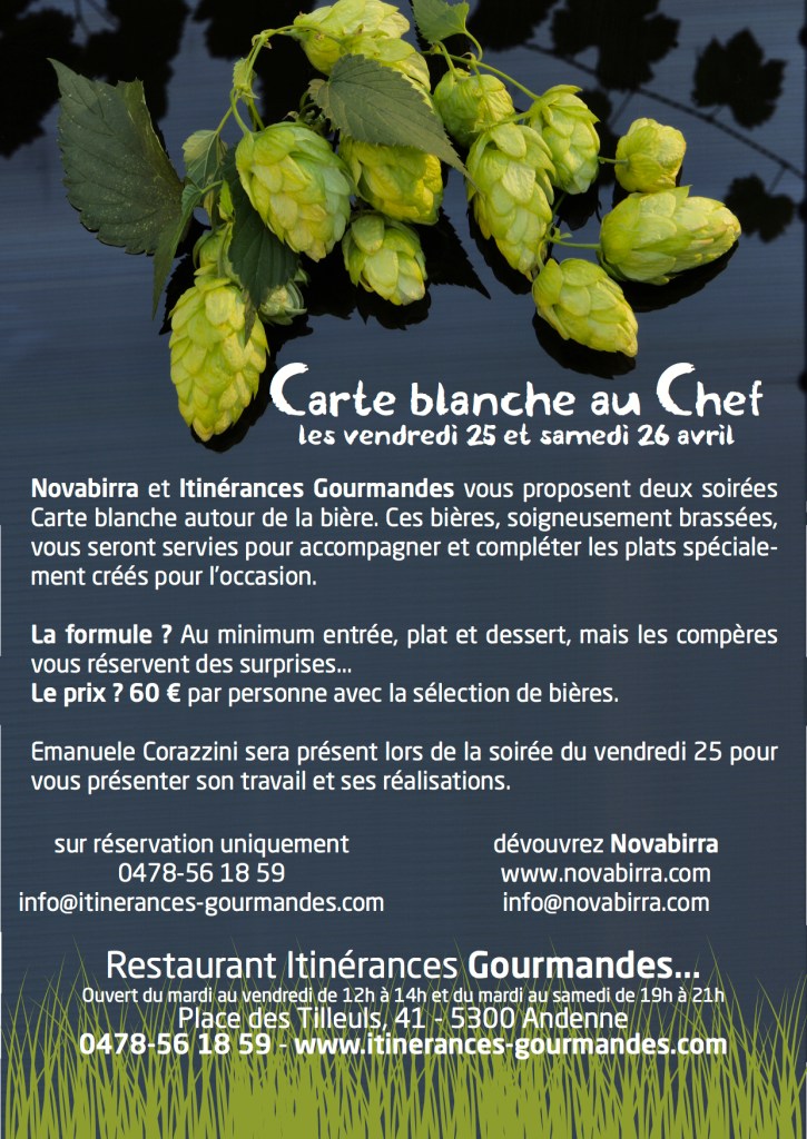 Carte Blanche 25 et 26 avril