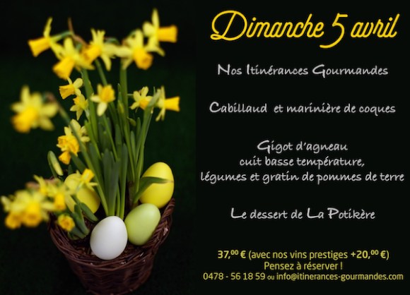 Au restaurant Itinérances Gourmandes à Andenne, ce dimanche 5 avril 2015